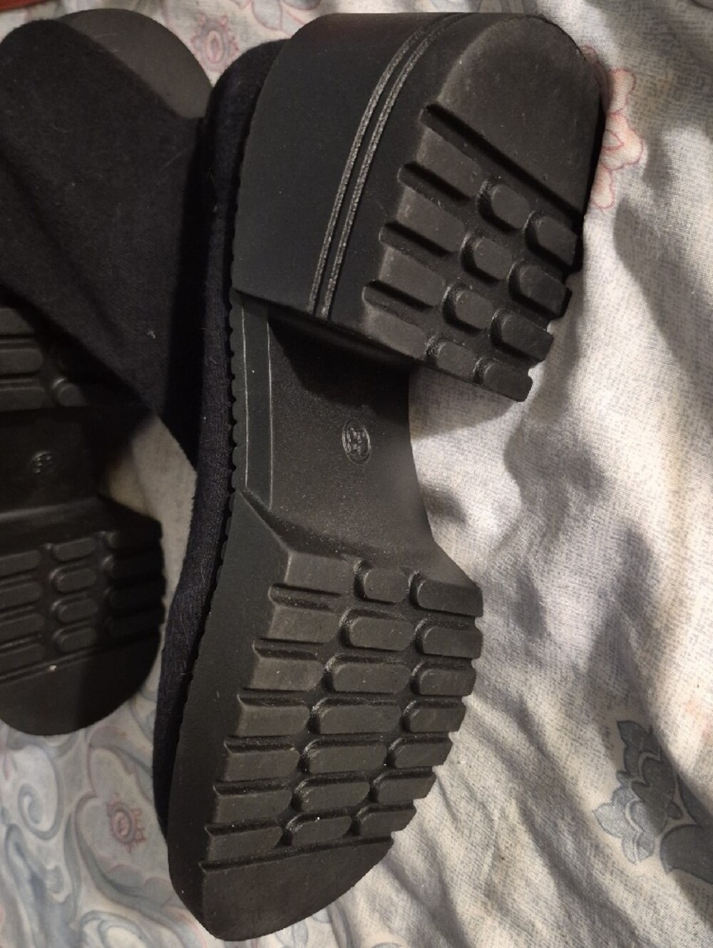 Black Over-the-Knee Chunky Heel Boot - Picture 6 of 8